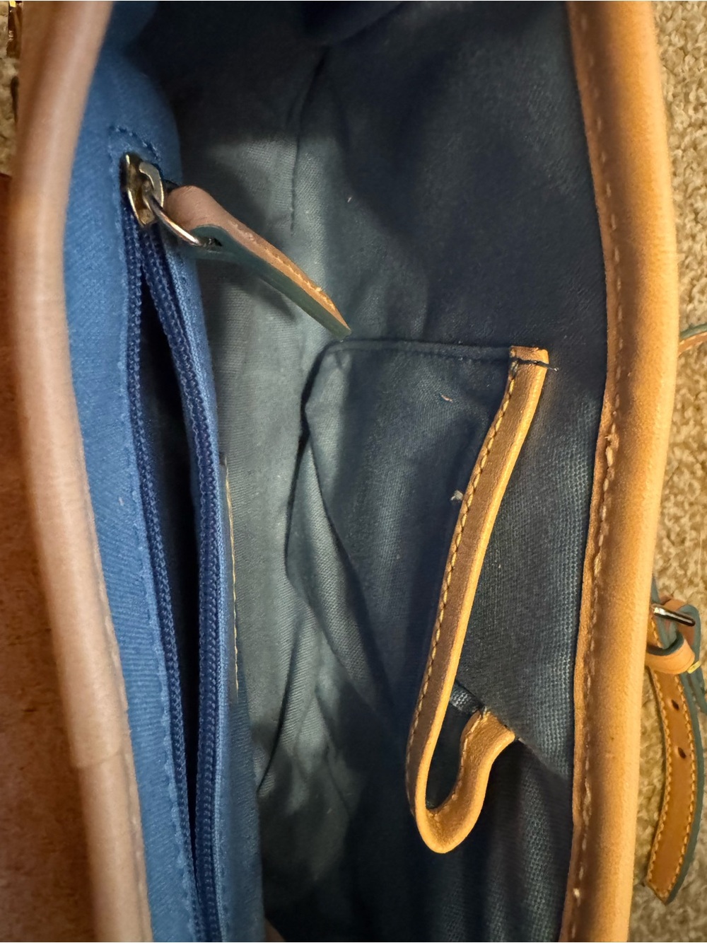 Dooney & Bourke Multicolor DB Logo Crossbody with Tan Trim *SEE ALL PHOTOS** - Picture 7 of 10